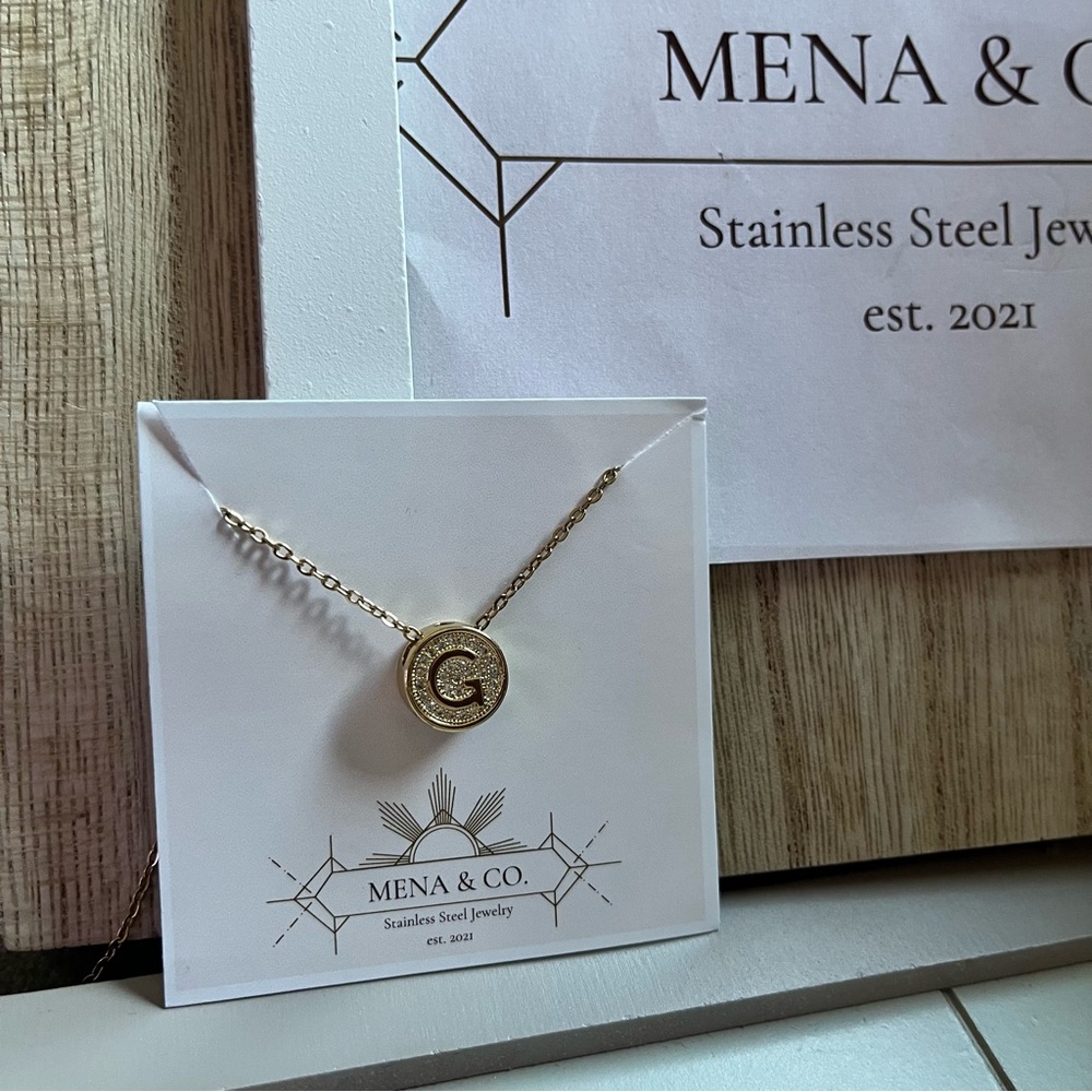 Gold Stainless Steel “G” Initial Pendant Necklace